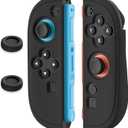 FANPL Silicone Case for Nintendo Switch 2 Joycon Controller, Protective Cover for Joycon 2 Soft Shell with 2 Thumb Grips, Comfortable Ergonomic Design & Easy Installation -Thickened Version (Black)