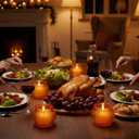 Mumufy 24 Pcs Thanksgiving Glass Votive Candle Holders Orange Pumpkin Tealights Candle Holder for Halloween Fall Table Centerpieces Wedding Birthday Anniversary Parties Decorations for Home