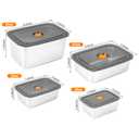 fecoqi Stainless Steel Food Storage Containers With Lids Leak Proof & Airtight | Stainless steel freezer Containers,For Meal Prep,Fruit,Freezer -Set of 4 (20oz, 33oz, 66oz,94oz)