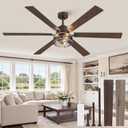 65 Inch Farmhouse Ceiling Fan with Lights and Remote,Oil Bronze
Industrial Cage, Reversible DC Motor, 6 Speeds, Double-Sided 6 Blades, Noiseless for Bedroom, Living Room, Garage