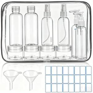 DTDNZKN 14 Pack Travel Bottles for Toiletries - TSA Approved Leak-Proof Squeezable Containers for Shampoo, Conditioner, Lotion, and Body Wash - Convenient and Practical Travel Accessories