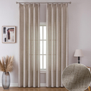 Curtains 84 Inch Length 2 Panels, Dark Taupe Thick Semi Sheer Curtain, Modern Farmhouse Living Room Drapes Window Treatments