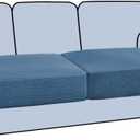 H.VERSAILTEX Stretch 2 Piece T Cushion Sofa Slipcovers Individually Sofa Cushion Covers for 2 Cushion Couch Sofa Seat Cushion Covers with Elastic Bands Featuring Thicker Jacquard Fabric, Dusty Blue