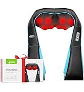 Neck Massager, Shiatsu Shoulder and Back Neck Massager with Heat, Neck Massager Pillow for Neck for Body Muscle Pain Relief, Neck Massager Gifts for Mom Dad Women Men, Home, Office Car Use (Greyblack)