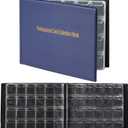 Juvale Coin Collection Book - 240-Pocket Organizer & Top-Flap Coin Album - Binder with Removable Pages for Quarter Collection - 8"x 6", Dark Blue