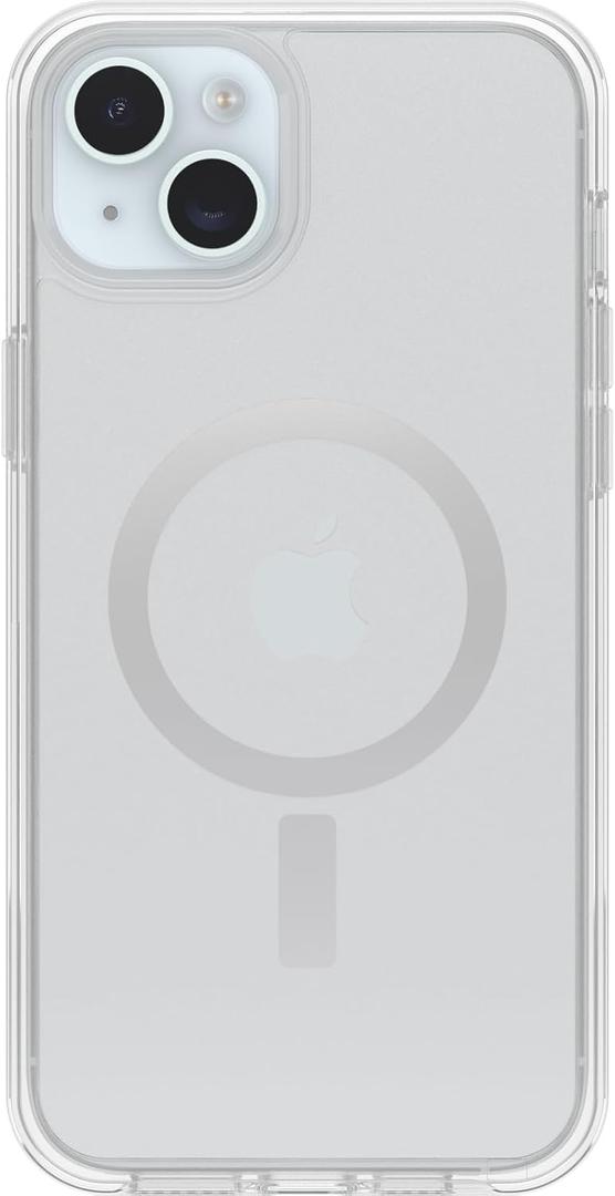OtterBox iPhone 15 Plus and iPhone 14 Plus Symmetry Series Clear Case - (Clear), Snaps to MagSafe, Ultra-Sleek, Raised Edges Protect Camera & Screen