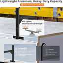 Trailer Ladder Rack Aluminium - 5.77'-8.65' Adjustable with Ladder Stoper, Black, Enclosed & Open Trailer Compatible