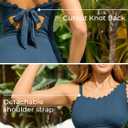 Summer Mae One Shoulder Women's One Piece Swimsuit Ribbed Scalloped Swim Suits Slimming Full Coverage Modest Bathing Suit (L)