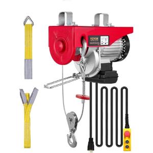 VEVOR Electric Hoist with Remote Control, 1320LBS Electric Winch, 110V Electric Hoist with 14ft Wired Control for Lifting in Factories, Warehouses, Construction Site, Attic