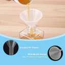 PATIKIL 3.5 Inch Clear Plastic Funnel, 4 Pcs Wide Mouth Multipurpose Transfer Funnel with Long Spout for Filling Water Bottle Liquid Lab Spices Powder Oil