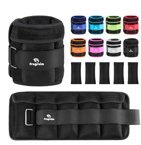 Fragraim Adjustable Ankle Weights 5 lbs each( 10 lbs pair) with Removable Weight for Jogging, Gymnastics, Aerobics, Physical Therapy