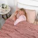 Tuddrom Decorative Extra Soft Faux Fur Blanket Twin Size 70" x 78",Solid Reversible Fuzzy Long Hair,Fluffy Cozy Plush Fleece Comfy Microfiber Blanket for Couch Sofa Bed,Peach Whip