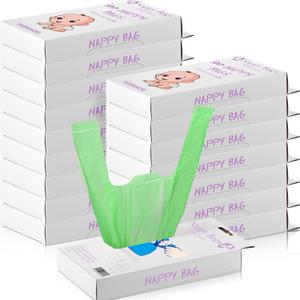 1600 Count Baby Disposable Diaper Bags Scented Diaper Sacks with Tie Handle Disposal Trash Sacks Baby Poop Waste Bag Refill(Green)