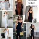 Popilush Corset Dress Built in Shapewear - Formal Dress for Women Deep V Neck Maxi Slip Bridesmaid Dresses for Wedding (Black)