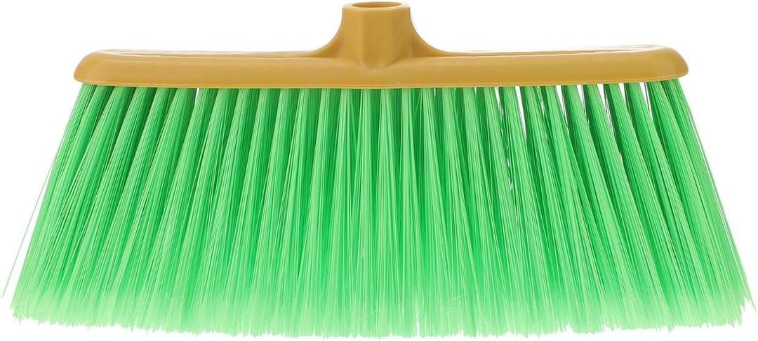GLEAVI Durable Plastic Broom Head Replacement for Home Cleaning, Compact 12.59 X 5.90 X 1.57 Inch Design with Efficient Bristles for Floors, Patios, and Garages (Green)