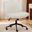 DUMOS Criss Cross Chair, Cross Legged Vanity Chair, Home Office, Upgrade-Fabric