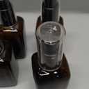 MYOC 4 Pcs Amber Square Glass Lotion Bottle Refillable Lotion Containers with Black Pump Head and Cap Empty Cosmetic Containers Portable Travel Dispenser Jars Pots for Makeup Cream 50ml/1.7oz