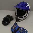 Youth Dirt Bike Helmet DOT Certified - Full Face Motorcycle Helmet for Off-Road, ATV, Street Riding, Includes Adjustable Goggles & Protective Gloves, X-Large