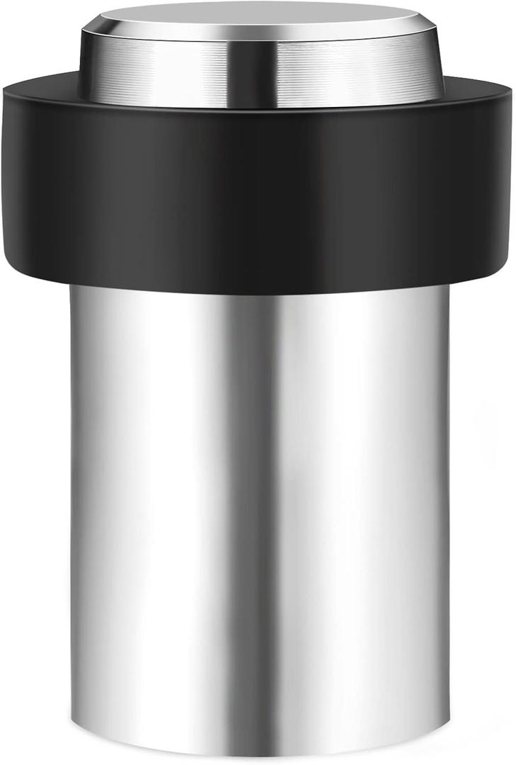 2PCS Stainless Steel Cylindrical Universal Door Stop, 1-3/4 Inch Brushed Finish Door Stopper with Rubber Bumper  Protects Walls from Door Knob Damage by TPOHH 2PCS Stainless Steel Cylindrical Universal Door Stop, 1-3/4 Inch Brushed Finish Door Stopper with Rubber Bumper  Protects Walls from Door Knob Damage by TPOHH