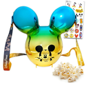 Disney Park Mickey Mouse Popcorn Bucket Collectable Set - Bundle of Mickey Balloon Popcorn Bucket and Stickers | Disney Park Must Haves for Adults, Kids