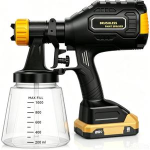 Cordless Paint Sprayer Compatible with Ryobi 18V Battery (Battery Not Included),1000ml/min High Flow,1000ml Container,150 Din/s Max Viscosity,Paint Sprayer for Furniture