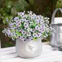 ATTGREAT Artificial Flowers Outdoors Faux Plants UV Resistant Fake Flowers Daisy Plastic Greenery Plnats Outside for Garden Planter Patio Porch Spring Summer Home Home Decor, 12 Bundles (White)