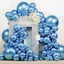 PartyWoo Metallic Light Blue Balloons 138 pcs Different Sizes of 18 12 10 5 Inch Metallic Baby Blue Latex Balloon Arch Kit Garland for Graduation Baby Shower Birthday Party Decorations Blue-G119