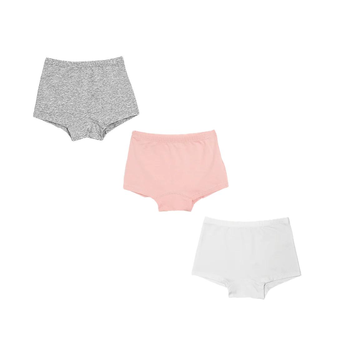 dmuveo Womens Boys Shorts Underwear Seamless Full Coverage Briefs Soft Stretch Boxer Shorts For Women White,Peach,Gray (XL)