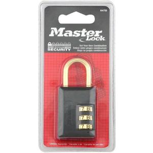 Master Lock 647D 1-1/4" Black Luggage Lock