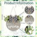 BreezeHug 3D Hello Spring Sign for Front Door Sage Green Rustic Welcome Door Sign with Bow Farmhouse Hello Welcome Wreaths Wood Spring Doors Hanger Decorations for Home Office Shelf Mantel