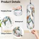 Ocean Sea Turtles Plastic Bag Holder 2 Pcs Grocery Bag Organizer Reusable Trash Bags Organizer Wall Mount Washable Kitchen Dispenser Holders with Drawstring Closure