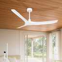 60" Outdoor Ultra-Thin Ceiling Fan no Light,3 ABS Blades for Covered Patio