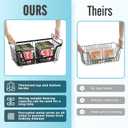 GAOKASE 4 Pcs Stackable Wire Baskets for Pantry Organizers and Storage,Vegetable Fruit Basket for Countertop,Kitchen Storage Metal Baskets,Produce Potato Onion Storage Bin,Black