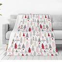 Christmas Fitted Crib Sheet - Holiday Winter Cartoon Christmas Tree Pattern, Standard Mattress Sheet for Toddler Bed, 28" x 52", Multicolor