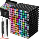 Tommax 120 Colors Dual Tip Alcohol Markers, Sketch Markers Set for Kids Adults Artists Painting, Coloring, Sketching, Multicolor