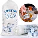 50 Pack Ice Bags 10 lb with Drawstring for Ice Machine Heavy-Duty Reusable Ice Cube Bags Portable Storage and Freezer Keeper(2 Mils Thickness)