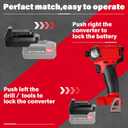 Adapter for Bauer 20V Li-ion Battery Convert to for Milwaukee M18 Battery, Use for Milwaukee M18 18V Battery Cordless Power Tools (Adapter Only)