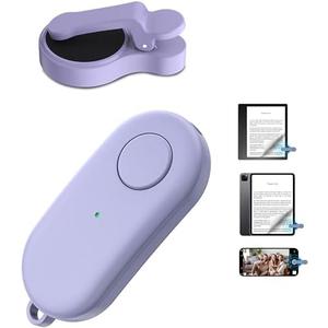 Remote Control Page Turner for Kindle Paperwhite Oasis Kobo eReaders,Kindle Clicker Page Turner Accessories for iPhone,iPad, Android Tablets Reading Novels,Camera Video Record&Shutter Selfie (Purple)