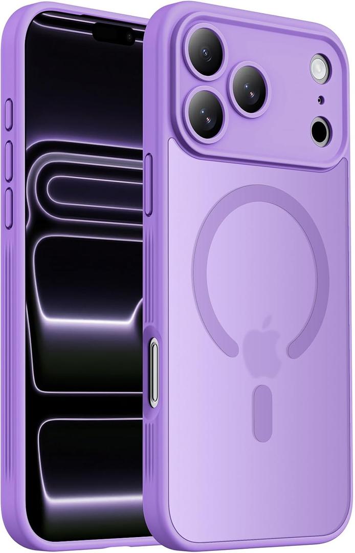 Symcele Designed for iPhone 17 Pro Max Case, Compatible with MagSafe, [Camera Protection] [15FT Military Drop Protection] Shockproof Translucent Matte Anti-Slip Phone Case, 6.9", Light Purple