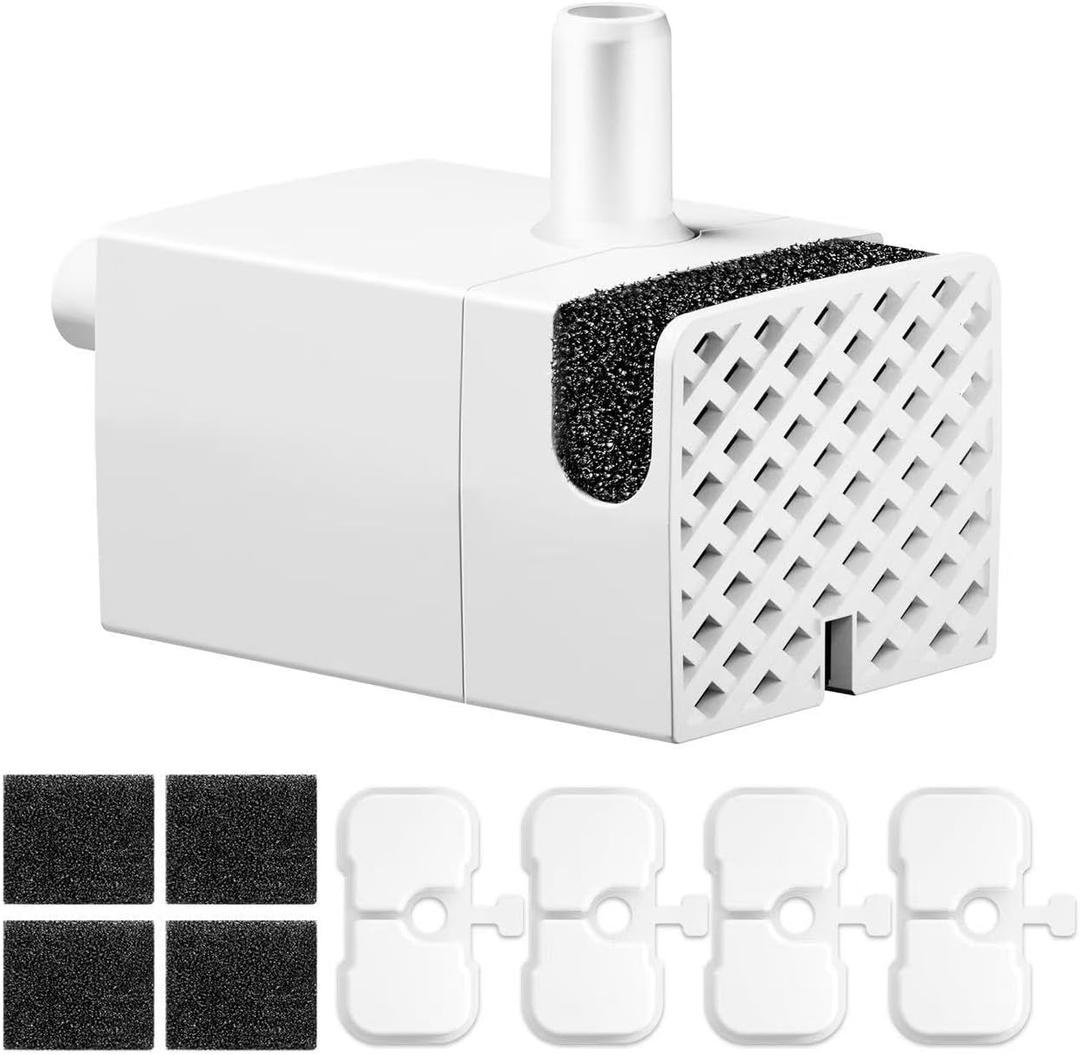 PLFF015 Wireless Pump for Cat Water Fountain Models PLWF005/PLWF115/PLWF105, Ultra Quiet Pump with 4 Filters Kit
