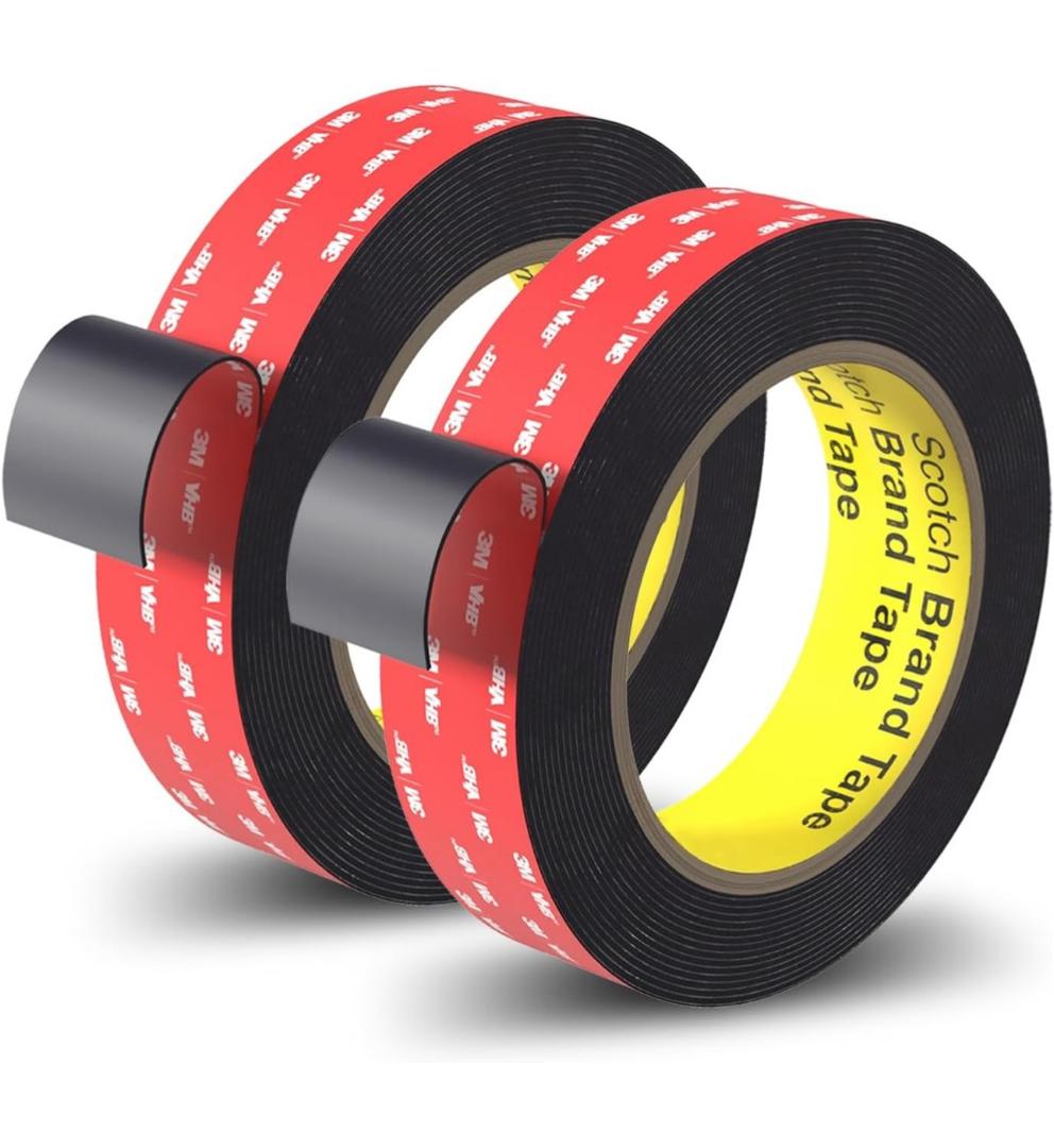 3M Double Sided Tape 2 pcs, 1 in x 16.5 ft, Heavy Duty, Adhesive Mounting Tape, Strong 3M VHB 5952 Tape for Car, Walls, LED Strip Light, Home & Office Décor