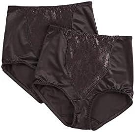 Bali Women’s Shapewear Double Support Light Control Brief with Lace Fajas 2-Pack DFX372 3XL