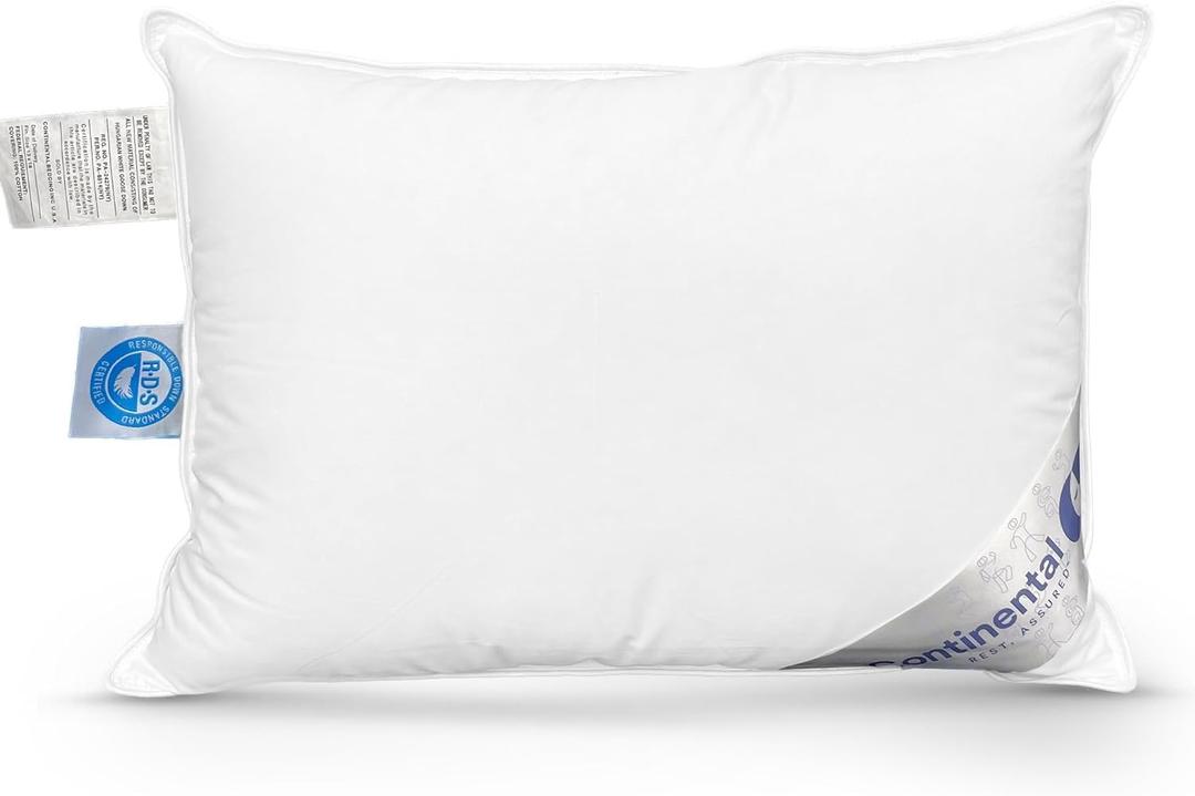 Continental Bedding Child Pillow - Firm 550 White Down Fill Soft Pillow for Sleeping, Plush Kids Pillow, Machine Washable - Pillow (13x18 Inch)