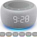 Buffbee Alarm Clock with Sound Machine for Bedrooms  2-in-1 White Noise Machine for Sleep, Gentle Wake-Up with Soft Alarm Sounds, Ambient Night Light, Plug-in, Sleep Better, Wake Gently (Fog)