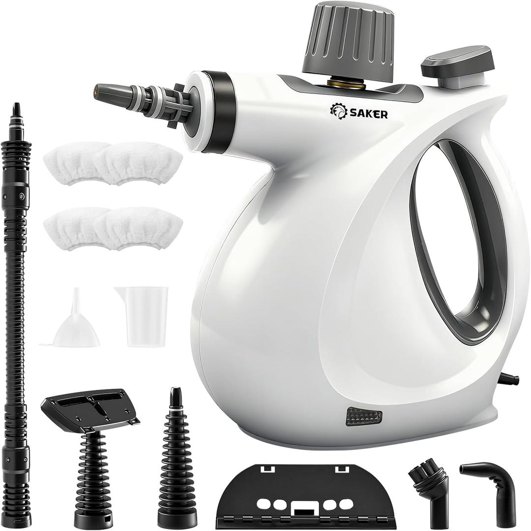 Saker Handheld Steam Cleaner Upgraded,Portable Steam Cleaner for Home,1050W Steam Cleaner,Quick Heating & Deep Cleaning of Floors, Cars, and Kitchen(with 5 Fiber Cloths)
