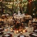 45" Gold Wedding Candelabra Set of 4 | Tall Crystal-Accent Centerpieces with Acrylic Diamond Drops for Reception Tables, Party Decor, Elegant Dining & Events