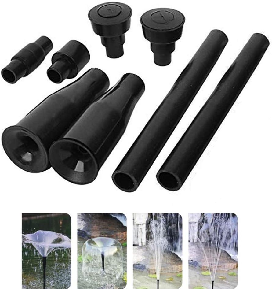 1 Set Plastic Garden Waterfall Fountain Nozzle Head Set 4 Shapes Black