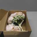 Wedding Bridesmaid Bouquets Set of 2, Artificial Silk Flowers Arrangement for Ceremony Marriage Proposal Party Anniversary Decorations - Nude