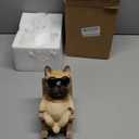 Solar French Bulldog Garden Statue, Funny Frenchie Dog Figurine for Outdoor Yard, Patio, & Lawn Dcor, Unique Frenchie Gifts for Housewarming & Birthday,7 Inch Resin (Fawn)