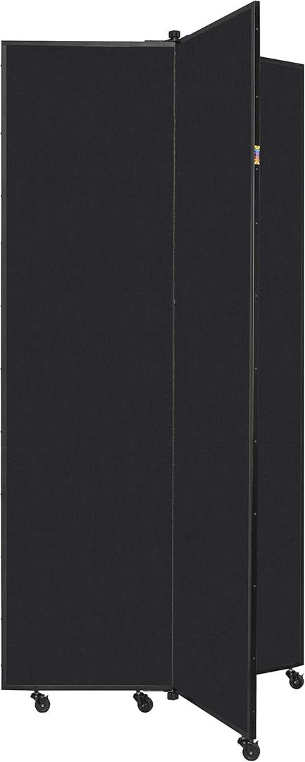 Screenflex Display Towers, Portable Wall Divider Boards for Art Show Partitions, Classroom Panels and Offices - 5'9H x 3'1W - 3 Panels - Charcoal Black Fabric